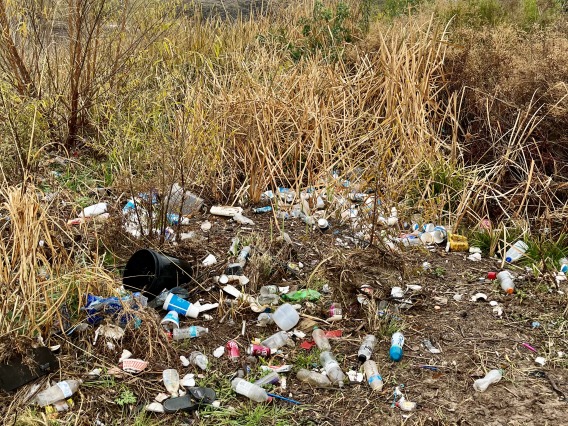 Trash near Santa Cruz River 