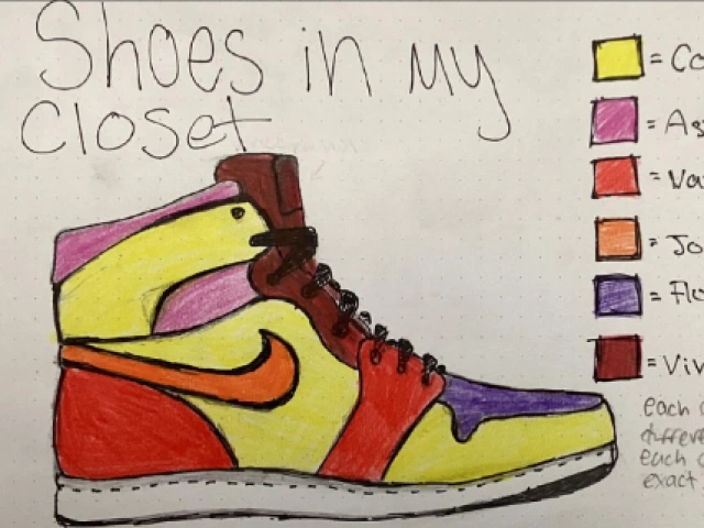 Image of shoe with colors representing data