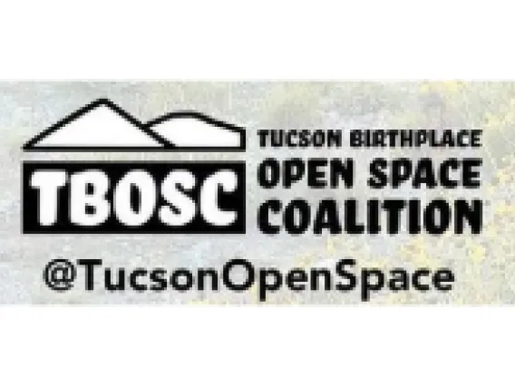 Tucson Birthplace Open Space Coalition logo with outline of mountains