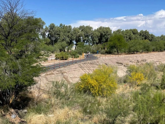 Image of Santa Cruz river with bike path