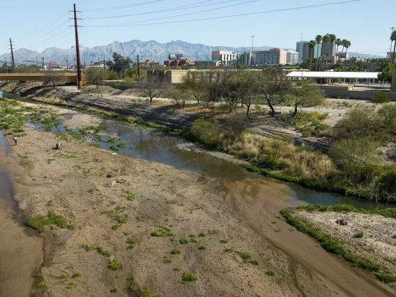 Section of Santa Cruz River flowing through downtown Tucson