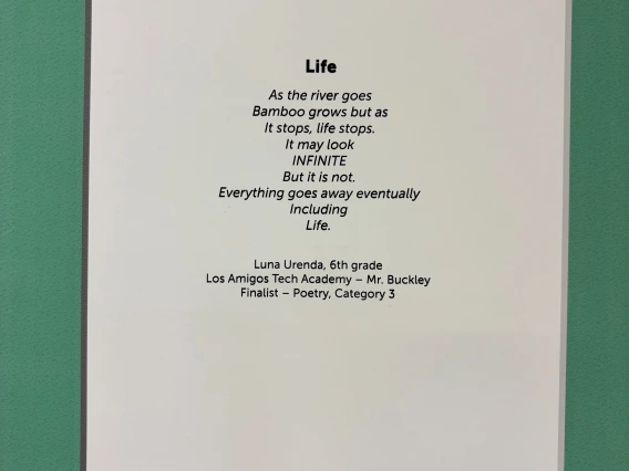 Poem from Living River of Words contest