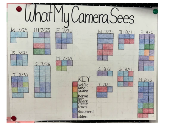 What my camera sees data visualization in boxes with key