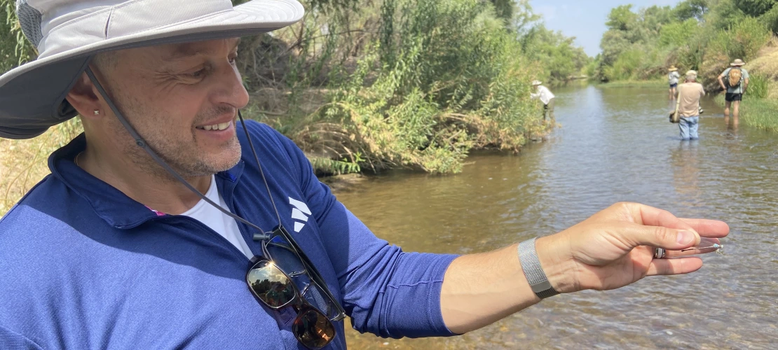 Person holding dragonfly in their fingers