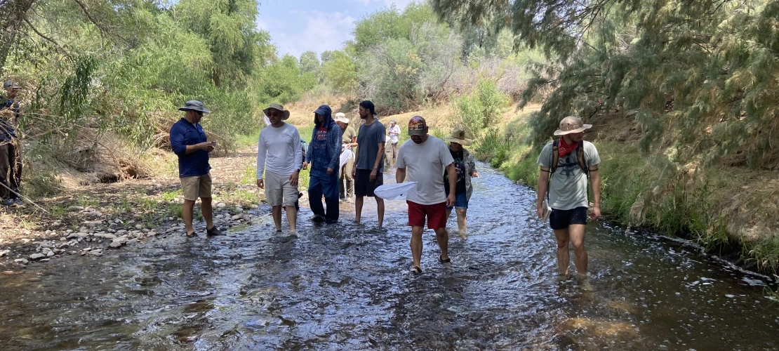 Group of people in Santa Cruz River