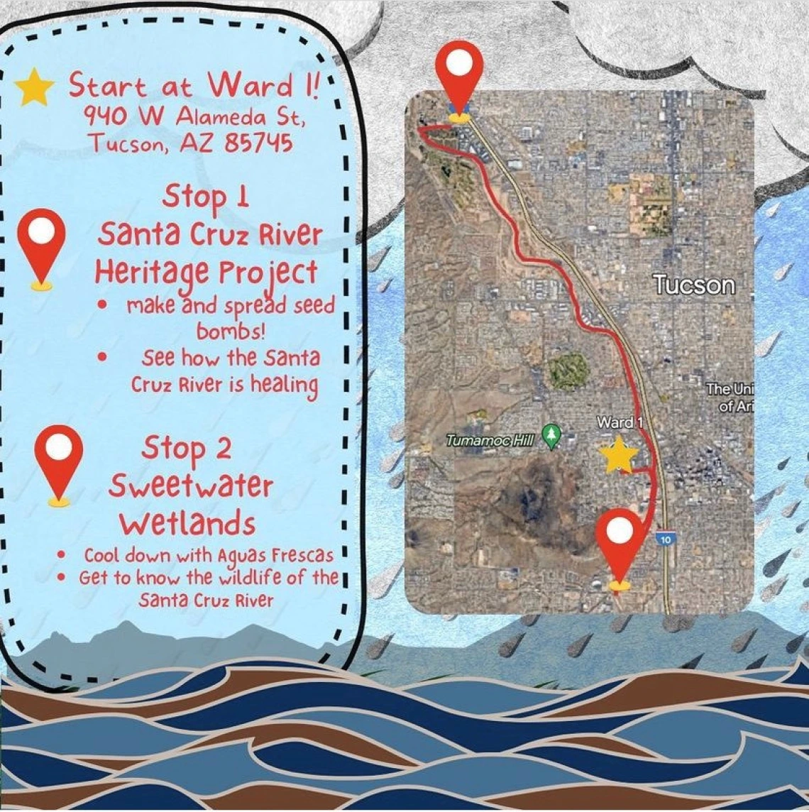 Map of bike ride plan for event