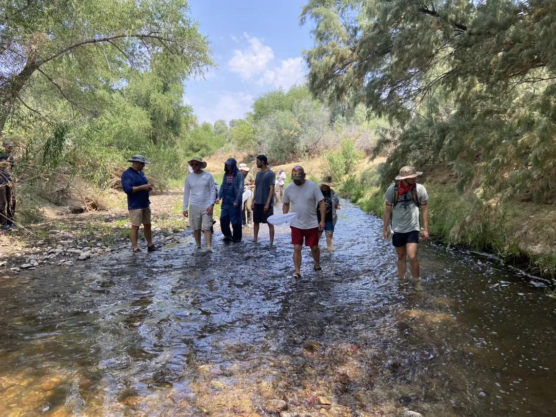 Group of people in Santa Cruz River