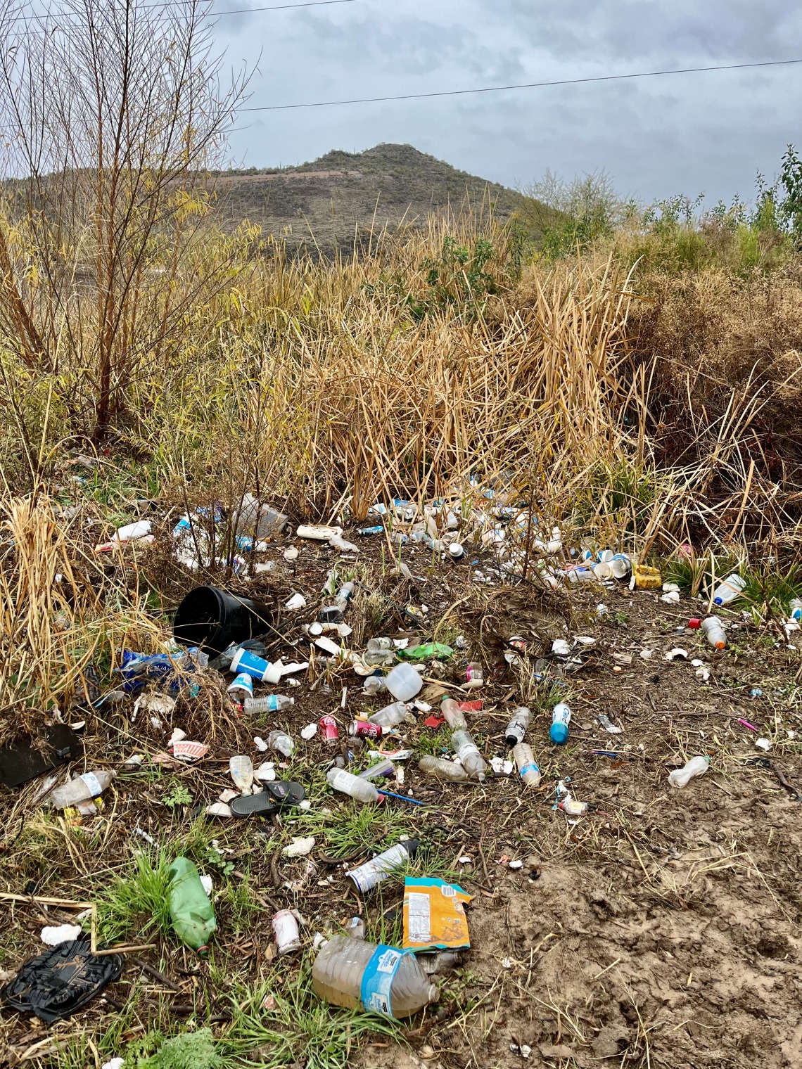 Trash near Santa Cruz River 