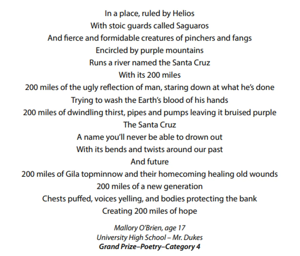 Poem about the Santa Cruz River