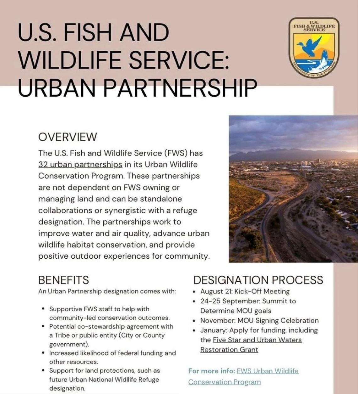 USFWS Flyer announcing partnership meeting