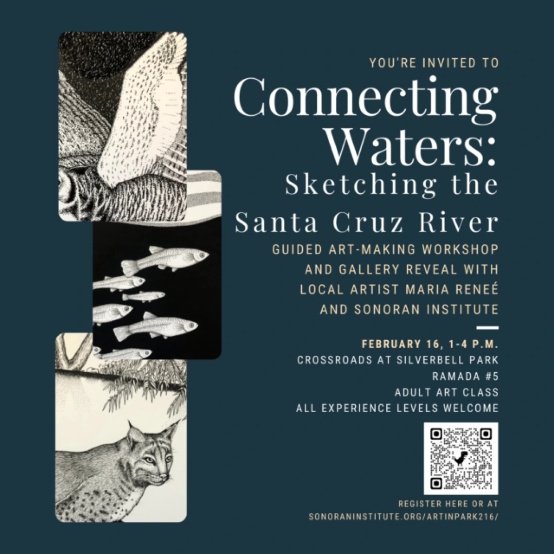 Santa Cruz River Sketching event poster