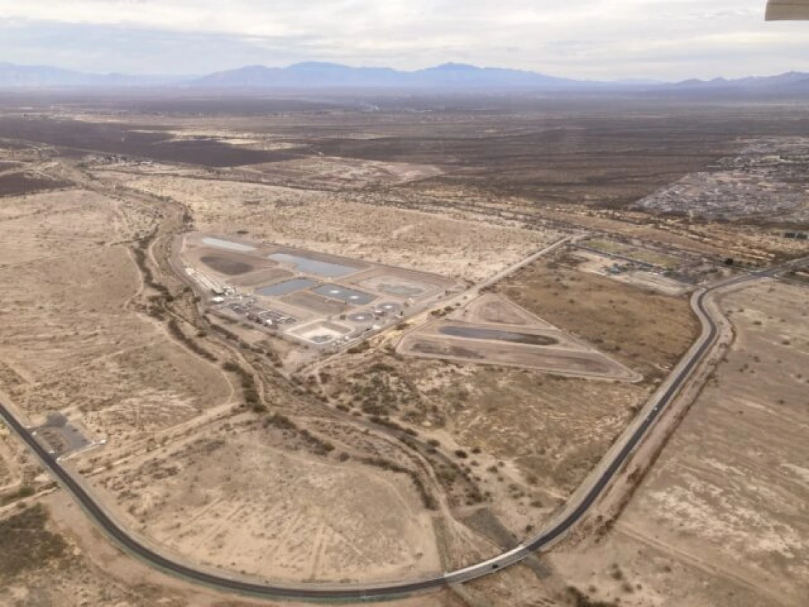 Aerial photo of water treatment facility in Green Valley, AZ