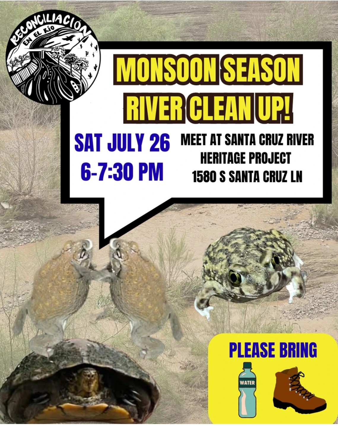 Monsoon river clean up event promotional poster