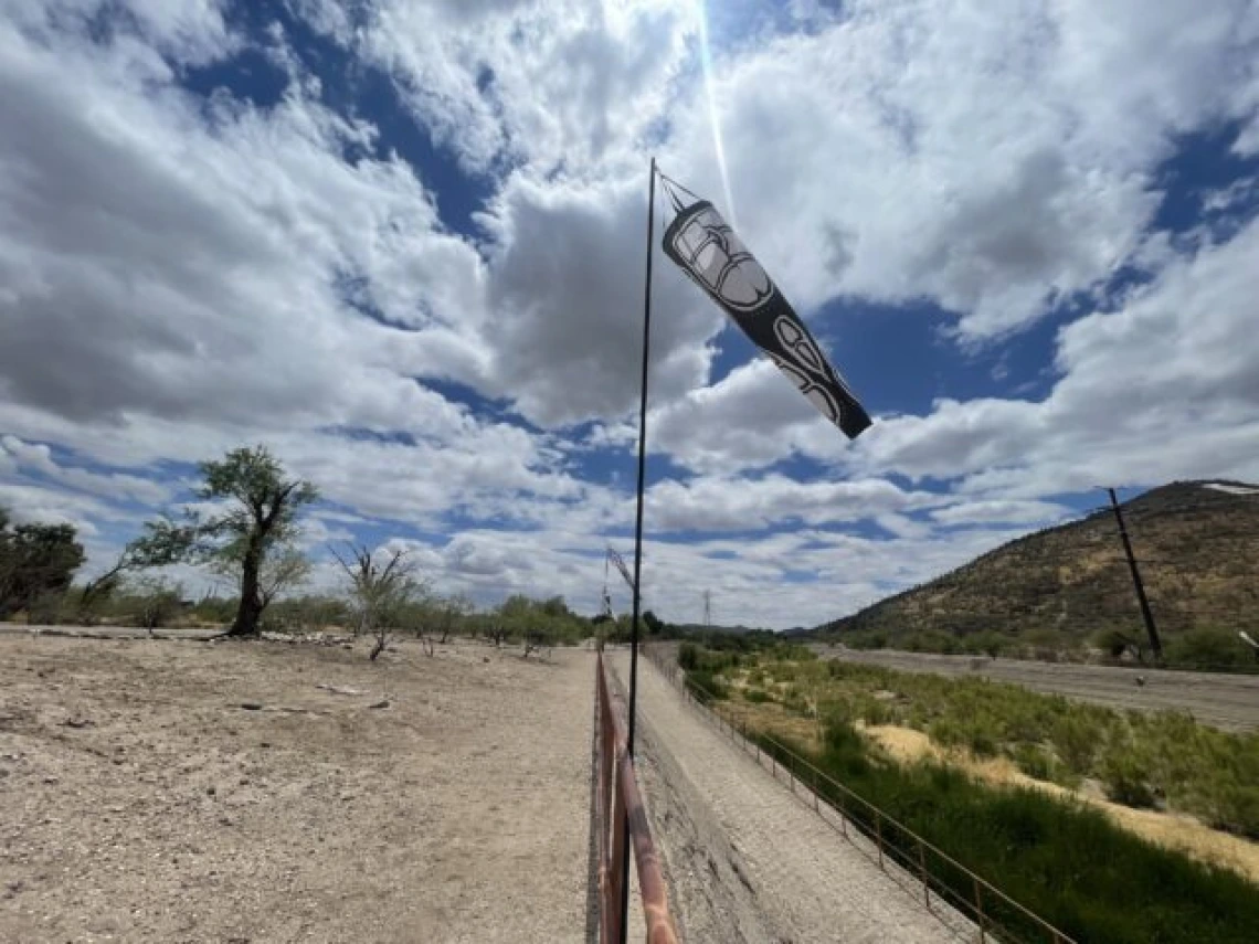 Landing place art installation example
