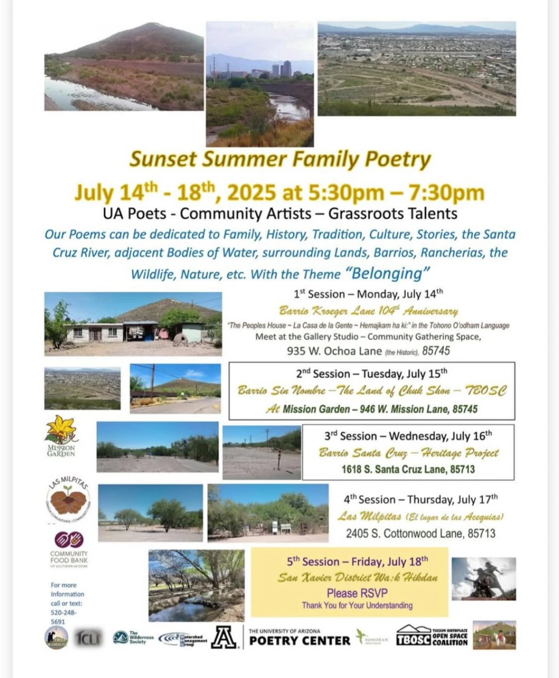 sunset summer family poetry event poster