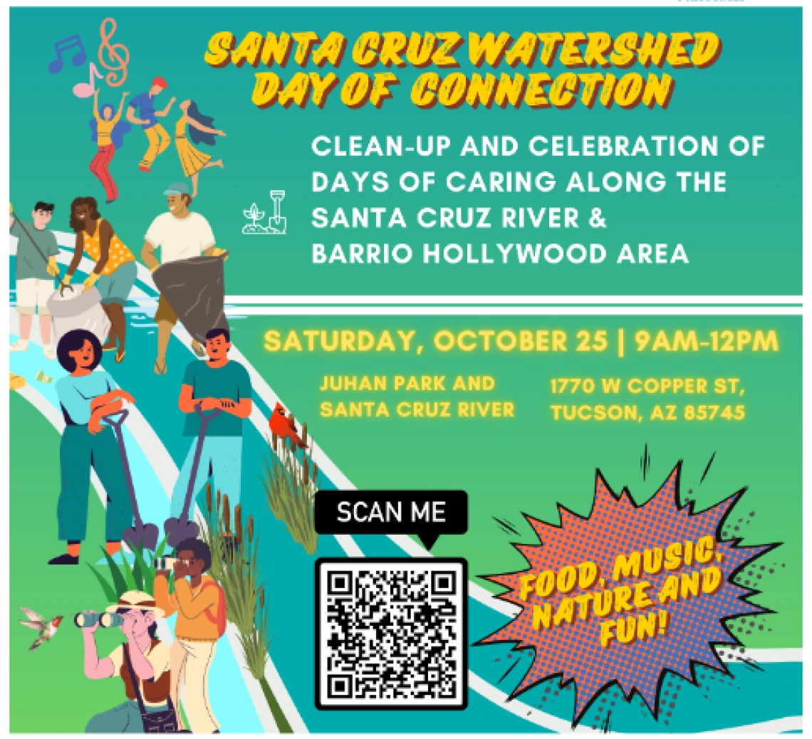 Details about Santa Cruz Watershed Day of Connection with carton people along side