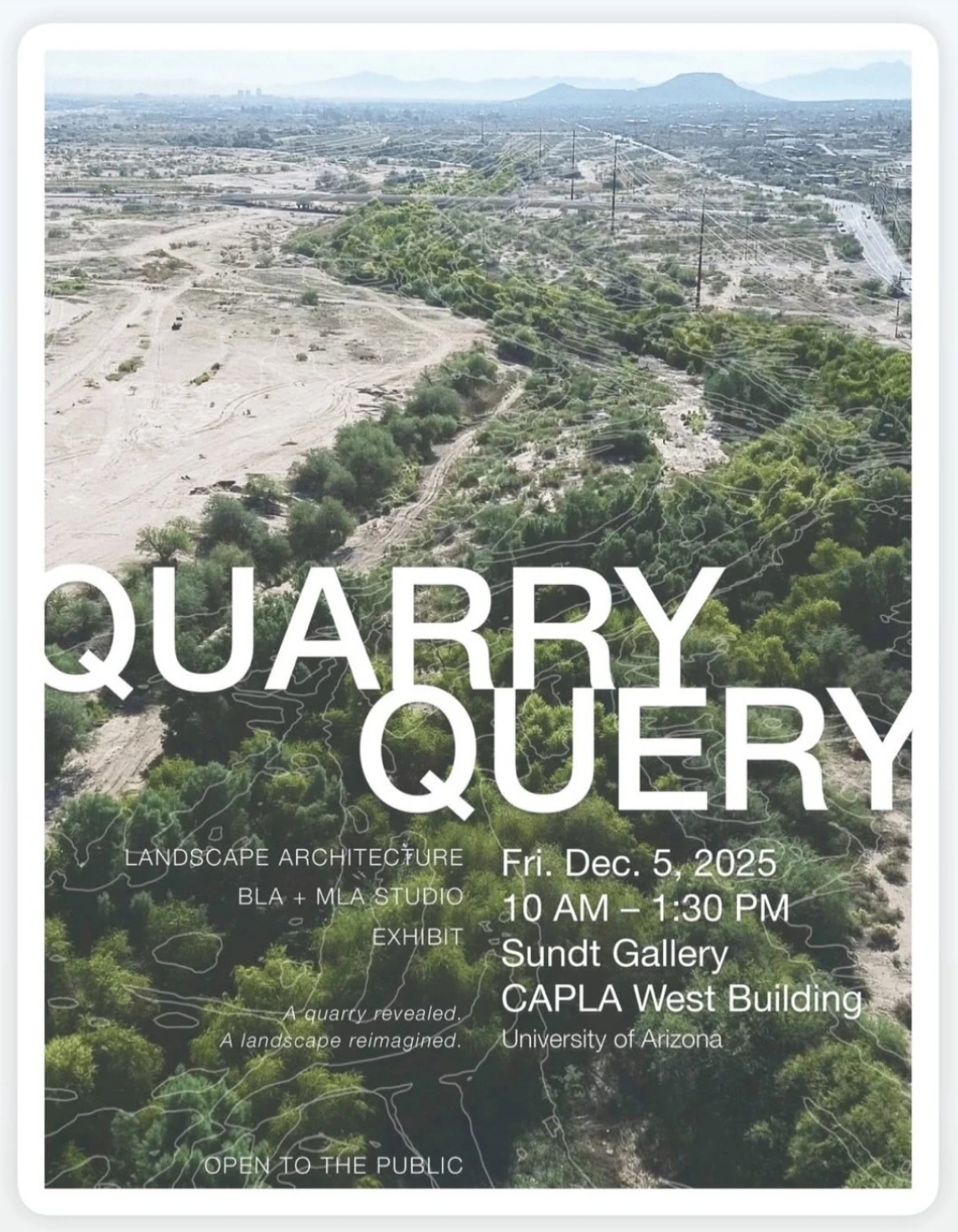 Image of the Santa Cruz River with the words Quarry Query overlaid