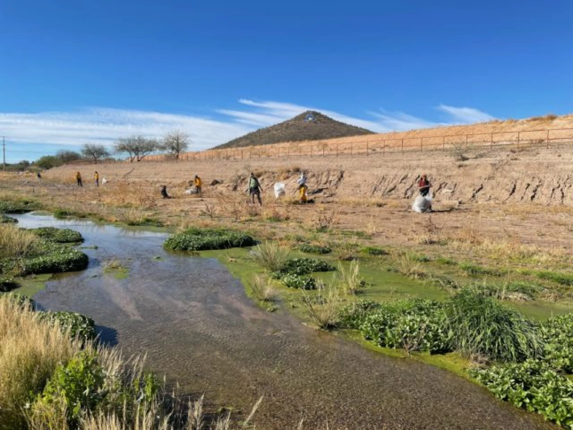 Community cleanup at the Santa Cruz River