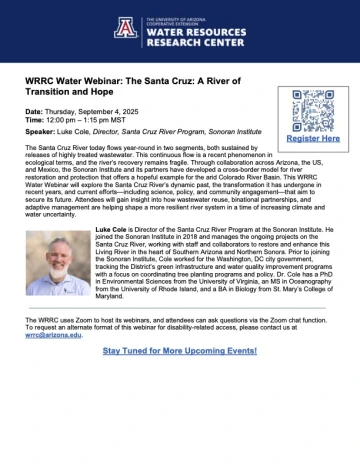 Water Webinar event flyer