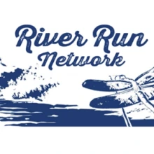 Logo of River Run Network with water and dragonfly